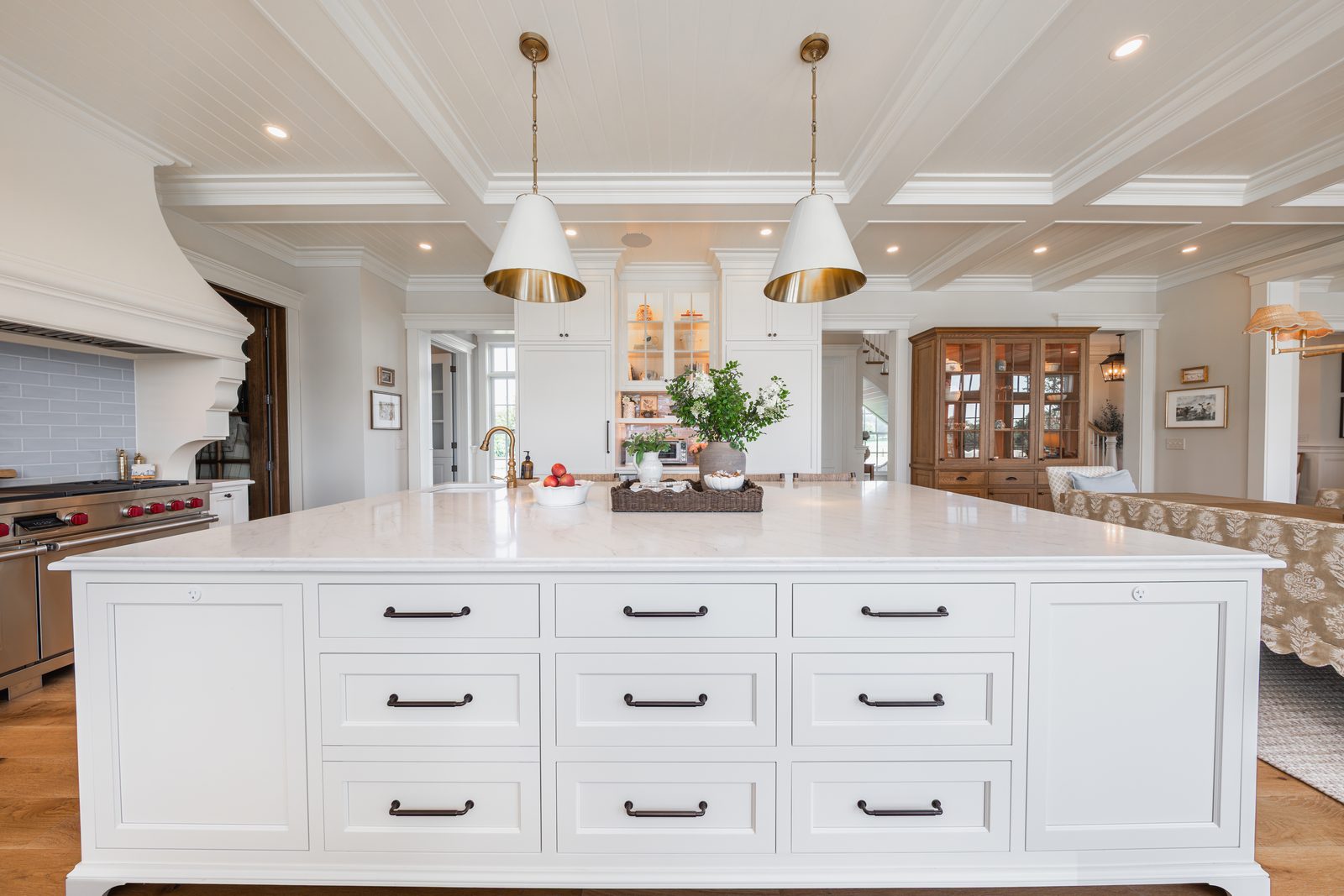 The long kitchen island at Four Tails
