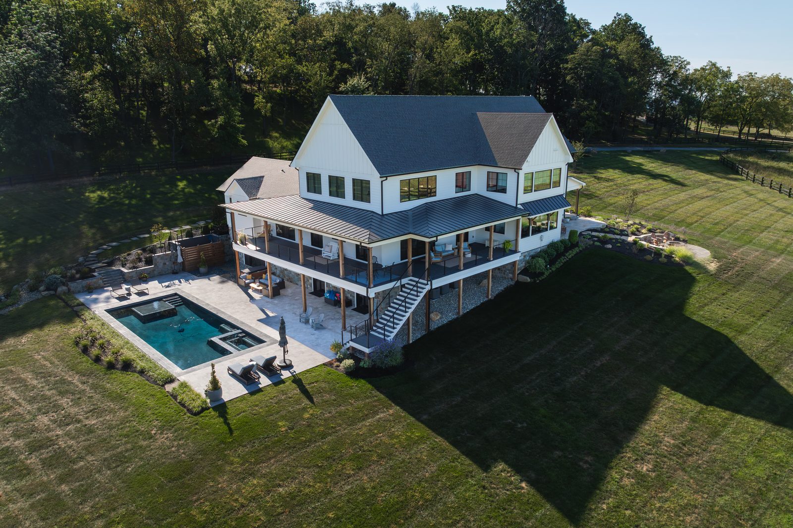 The back of Monte’s Run from the air, with the pool and terrace