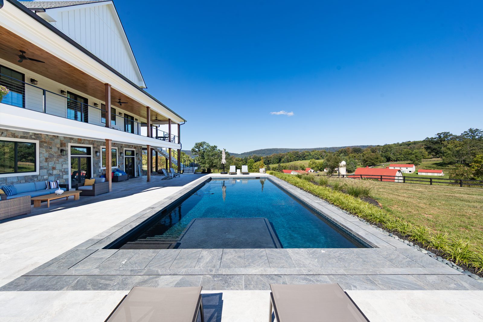 The pool at Monte’s Run, looking out to the valley