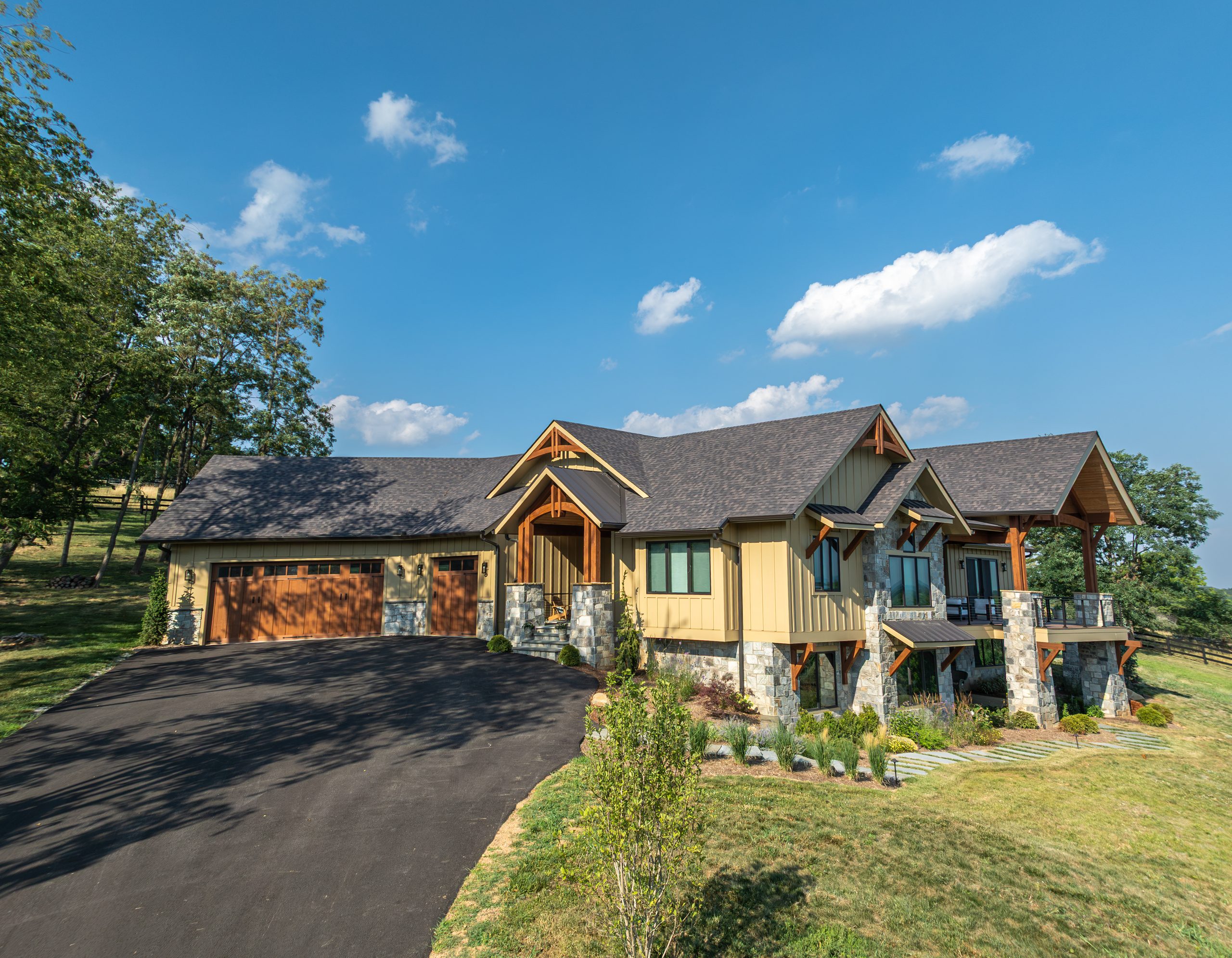 The Mountain Craftsman house, timber and stone