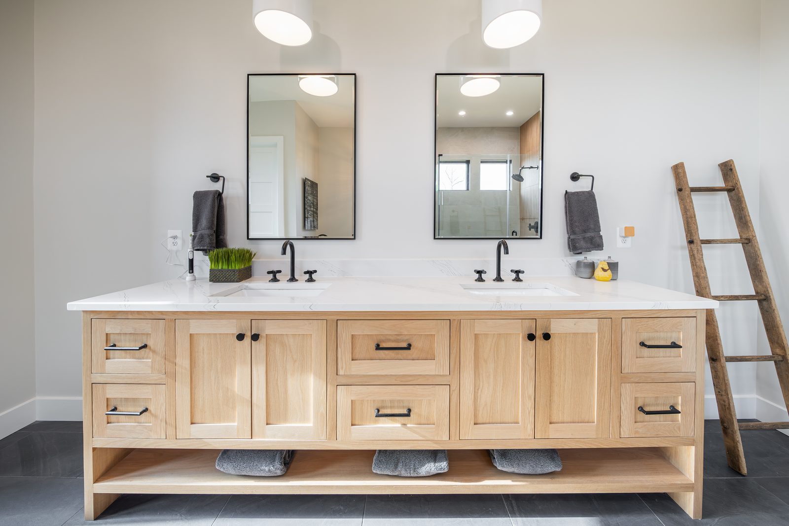 The white oak double vanity